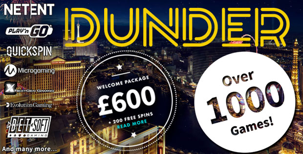 Dunder Casino | Enjoy 20 Free Spins| No New Deposit | 180 Free Spins 