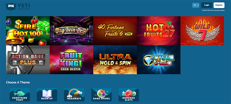 Yeti Casino games library