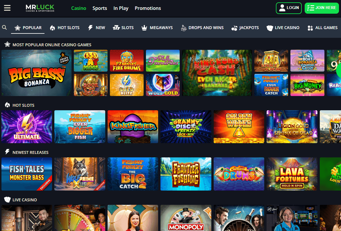 Mr Luck Casino Screenshot