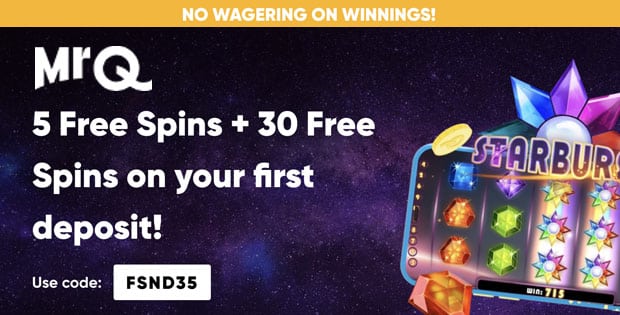 MrQ Casino Review: 5 Free Spins No Deposit No Wagering, 30 Free Spins, Games, and Player Experience