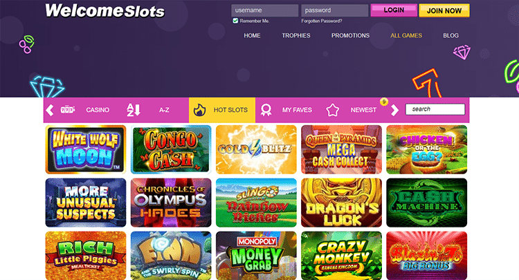 welcome slots casino