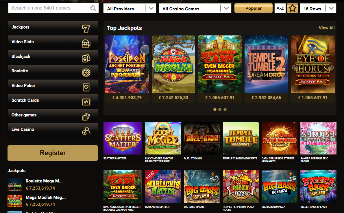 Mega Riches Casino Games & Providers